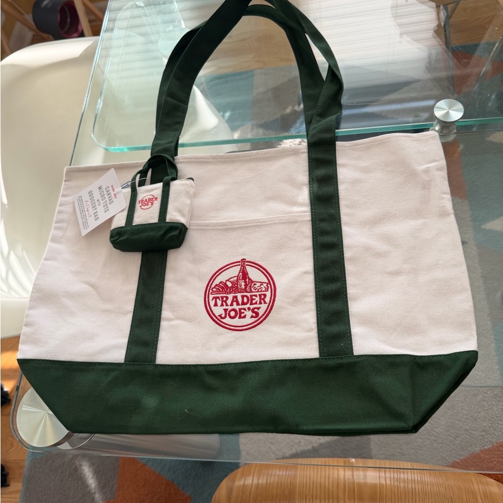 NEW Set of 2 Trader Joe’s Tote Bag Green